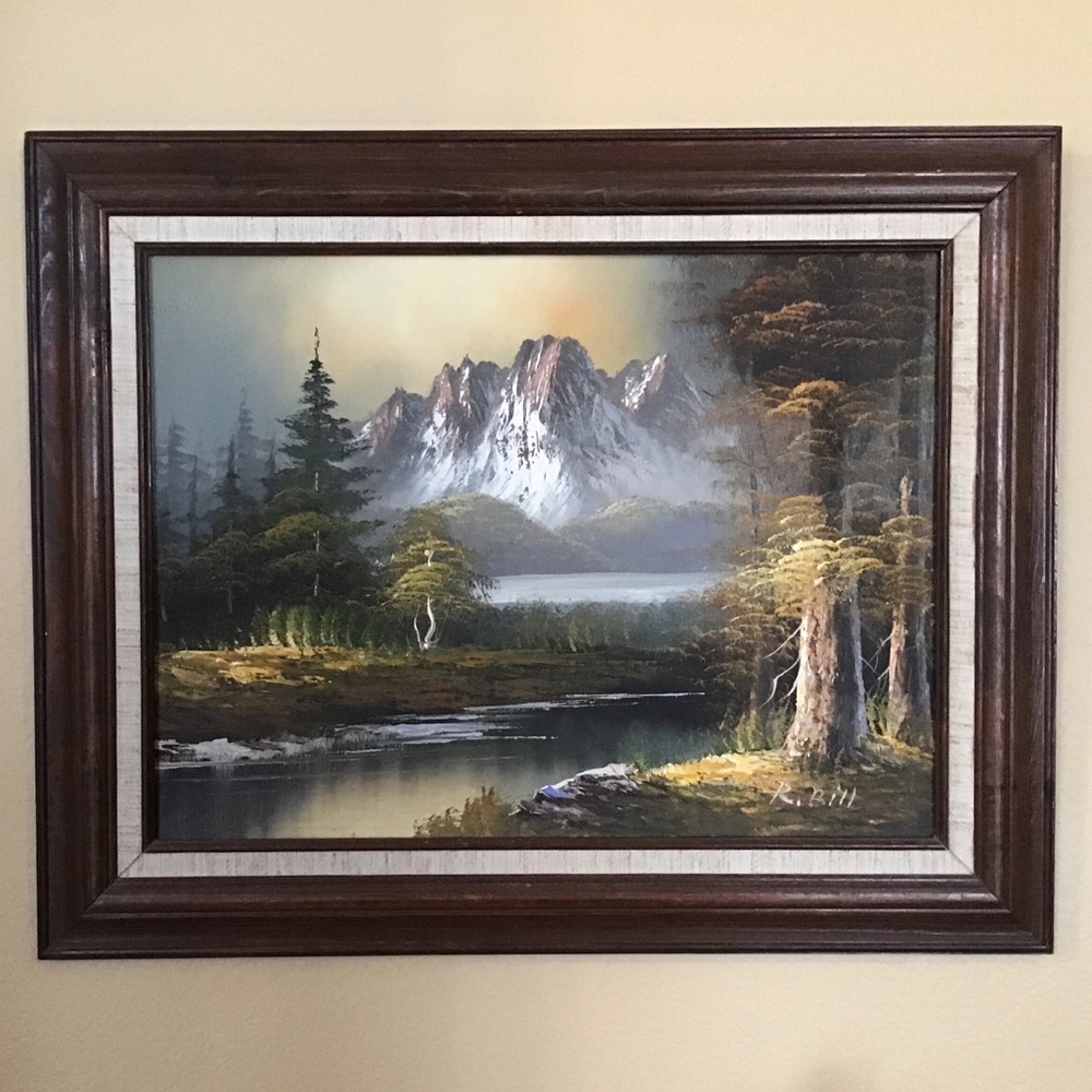 Framed Canvas Landscape Signed Oil Painting